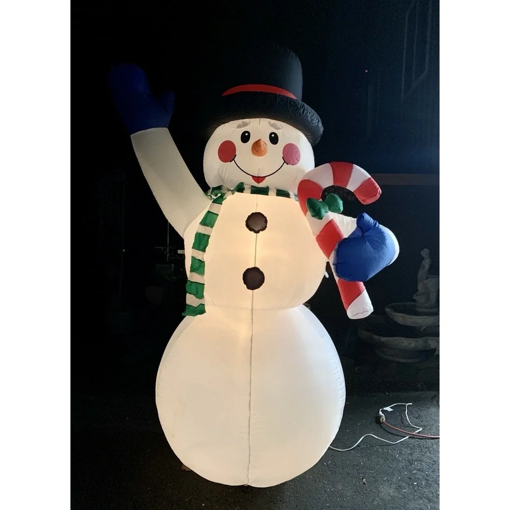 Gemmy Snowman Christmas Holiday Giant 8' Airblown Inflatable Lights Up RARE